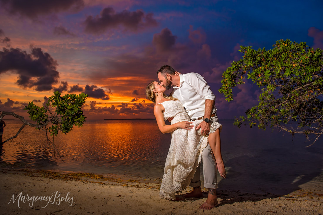 Key Largo wedding, gorgeous sunset for photos