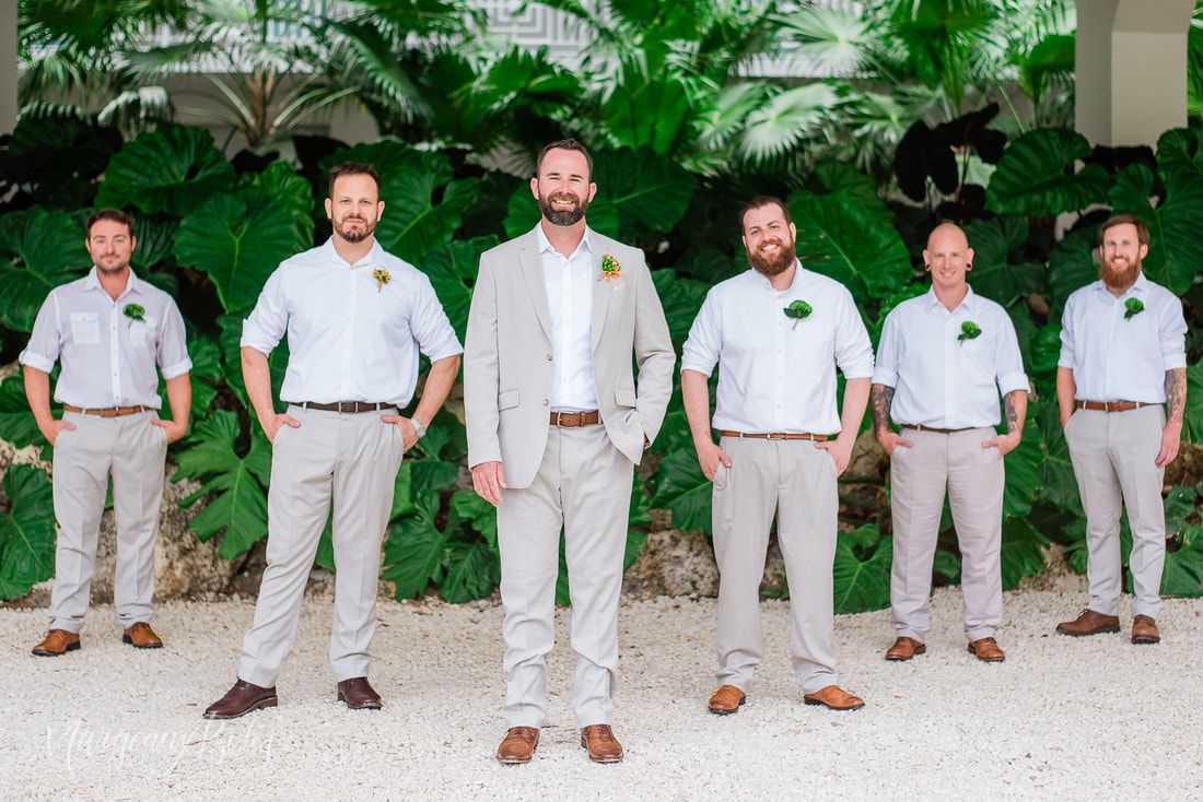 Key Largo Wedding, groom with groomsmen